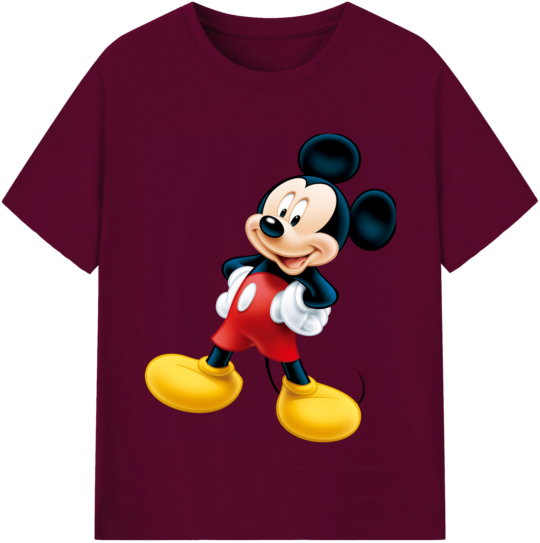 （画像用） ミッキーマウス Mickey Mouse レディースカジュアルプリントTシャツ（綿100％）